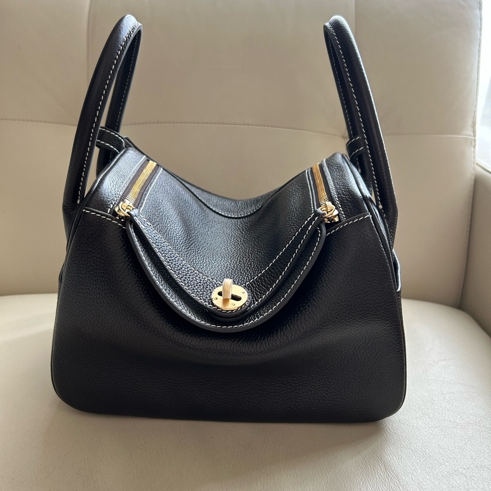 Elegant dark brown Leather Handbag